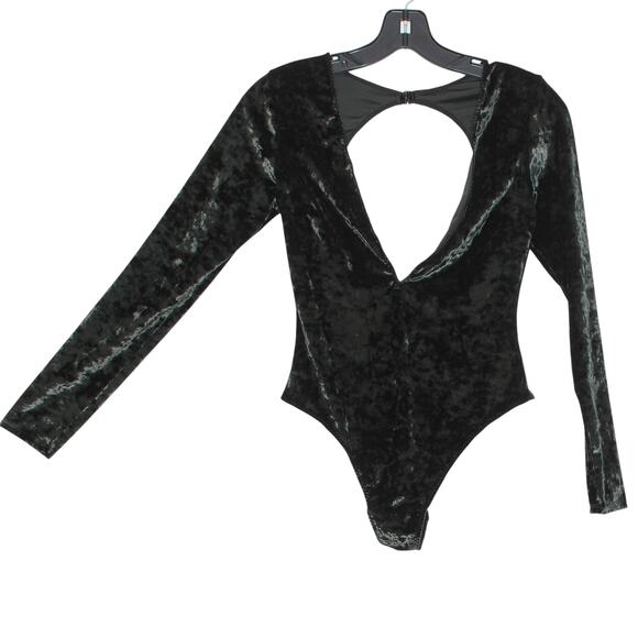 Victorias Secret Bodysuit Velvet Y2K Dark Academia Whimsigoth Witchy Black XS/S - Picture 8 of 8